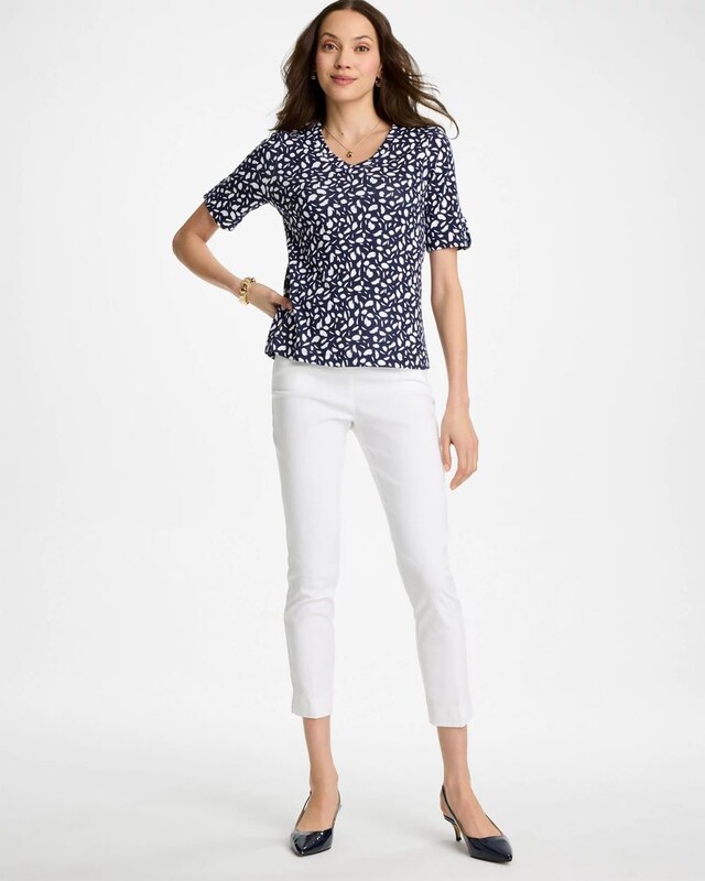 Printed Pima V-Neck Tee - image 2